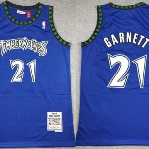 Minnesota Timberwolves #21 Kevin Garnett Blue 2003 Throwback Swingman Jersey