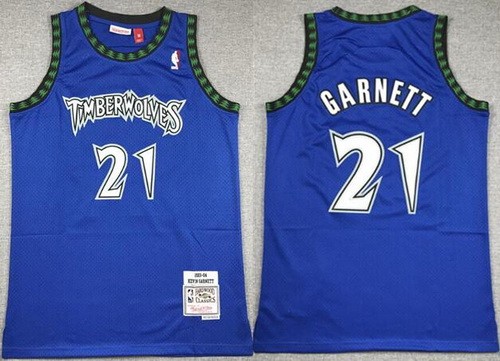 Minnesota Timberwolves #21 Kevin Garnett Blue 2003 Throwback Swingman Jersey