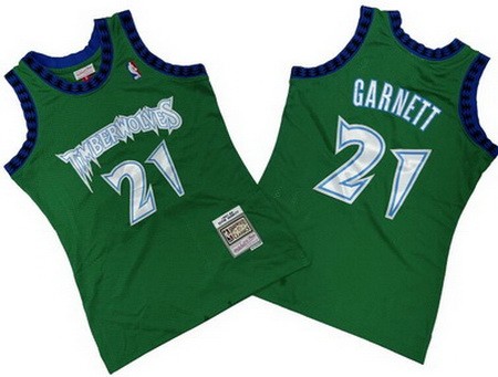 Minnesota Timberwolves #21 Kevin Garnett Green 1997 Throwback Swingman Jersey