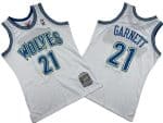 Minnesota Timberwolves #21 Kevin Garnett White 1995 Throwback Swingman Jersey
