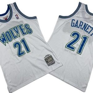 Minnesota Timberwolves #21 Kevin Garnett White 1995 Throwback Swingman Jersey