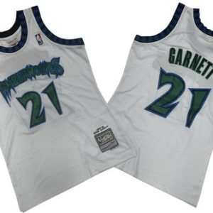Minnesota Timberwolves #21 Kevin Garnett White 1997 Throwback Swingman Jersey