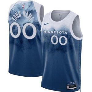 Minnesota Timberwolves Custom Blue 2023 City Icon Heat Press Jersey