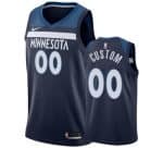 Minnesota Timberwolves Custom Navy Icon Hot Press Jersey