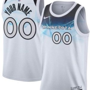Minnesota Timberwolves Custom White 2024 City Heat Press Jersey