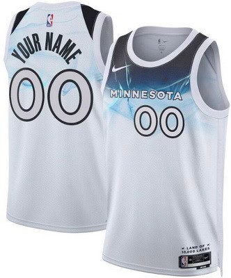 Minnesota Timberwolves Custom White 2024 City Heat Press Jersey