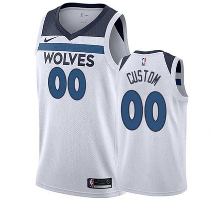 Minnesota Timberwolves Custom White Icon Hot Press Jersey
