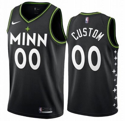 Minnesota Timberwolves Customized Black 2021 City Stitched Swingman Jersey