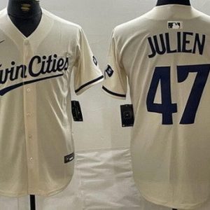 Minnesota Twins #47 Edouard Julien Cream Limited Jersey