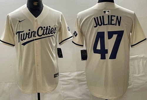 Minnesota Twins #47 Edouard Julien Cream Limited Jersey
