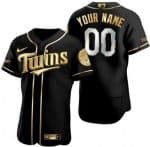 Minnesota Twins Customized Black Gold Authentic Jersey