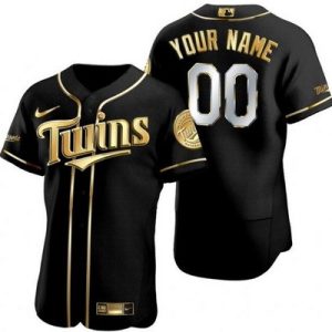 Minnesota Twins Customized Black Gold Authentic Jersey