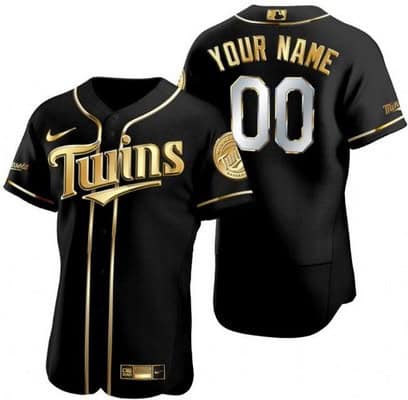 Minnesota Twins Customized Black Gold Authentic Jersey