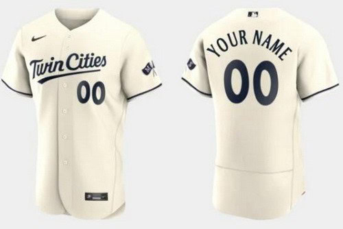 Minnesota Twins Customized Cream Alternate Authentic Jersey