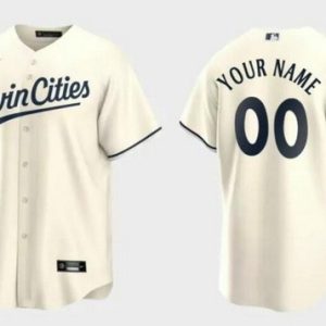 Minnesota Twins Customized Cream Alternate Cool Base Jersey
