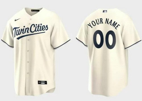 Minnesota Twins Customized Cream Alternate Cool Base Jersey