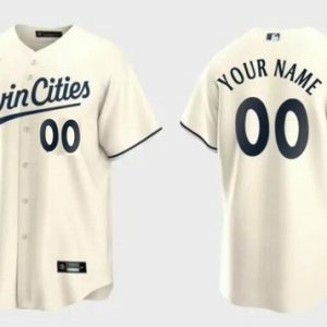 Minnesota Twins Customized Cream Alternate Player Number Cool Base Jersey