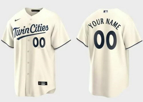 Minnesota Twins Customized Cream Alternate Player Number Cool Base Jersey