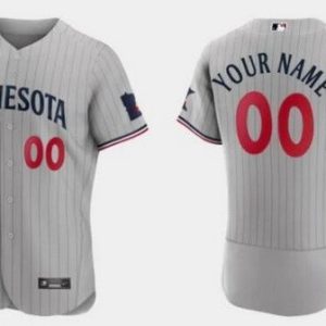 Minnesota Twins Customized Gray Road Authentic Jersey