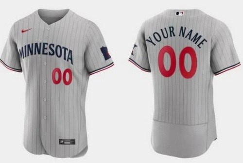 Minnesota Twins Customized Gray Road Authentic Jersey