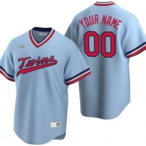Minnesota Twins Customized Light Blue Cooperstown Collection Cool Base Jersey