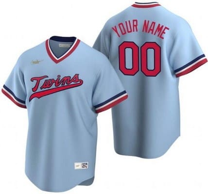 Minnesota Twins Customized Light Blue Cooperstown Collection Cool Base Jersey