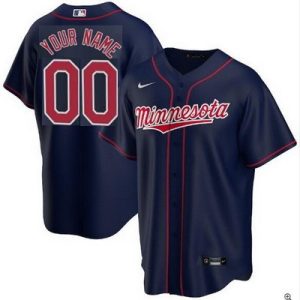Minnesota Twins Customized Navy Alternate Cool Base Jersey