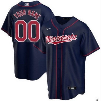 Minnesota Twins Customized Navy Alternate Cool Base Jersey