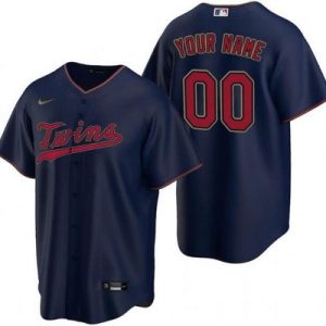 Minnesota Twins Customized Navy Cool Base Jersey