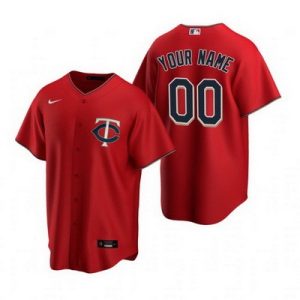 Minnesota Twins Customized Red Alternate 2020 Cool Base Jersey