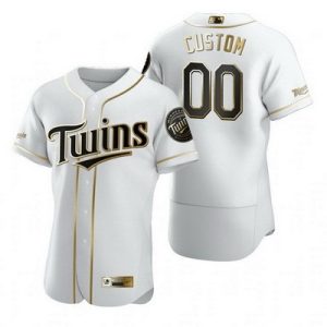 Minnesota Twins Customized White Gold 2020 FlexBase Jersey