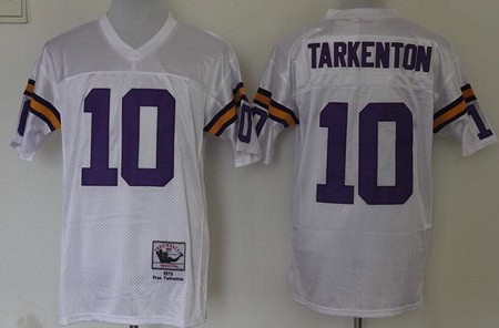 Minnesota Vikings #10 Fran Tarkenton White 1975 Throwback Jersey