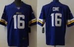 Minnesota Vikings #16 Lewis Cine Limited Purple Vapor Jersey