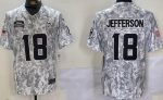 Minnesota Vikings #18 Justin Jefferson Limited Arctic Camo 2024 Salute to Service Jersey