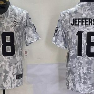 Minnesota Vikings #18 Justin Jefferson Limited Arctic Camo 2024 Salute to Service Jersey