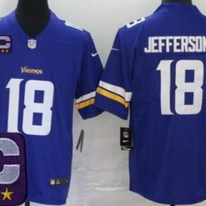 Minnesota Vikings #18 Justin Jefferson Limited Purple 2025 Captain Patch Vapor Jersey