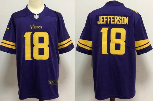 Minnesota Vikings #18 Justin Jefferson Limited Purple Throwback Vapor Jersey