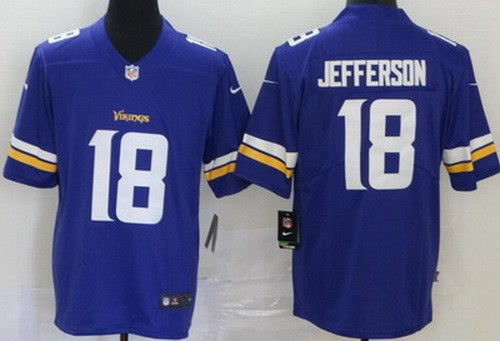 Minnesota Vikings #18 Justin Jefferson Limited Purple Vapor Untouchable Jersey
