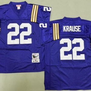 Minnesota Vikings #22 Paul Krause Purple 1975 Throwback Jersey
