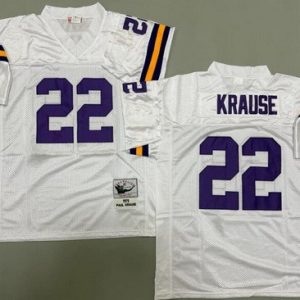 Minnesota Vikings #22 Paul Krause White 1975 Throwback Jersey