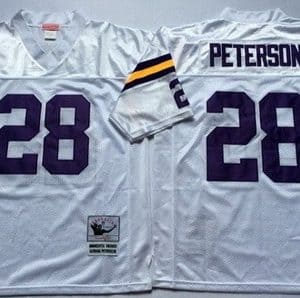 Minnesota Vikings #28 Adrian Peterson White Throwback Jersey