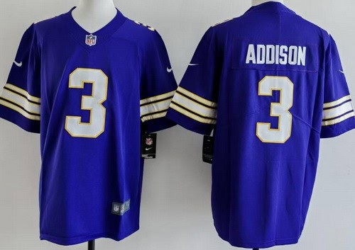 Minnesota Vikings #3 Jordan Addison Limited Purple Classic Vapor Jersey