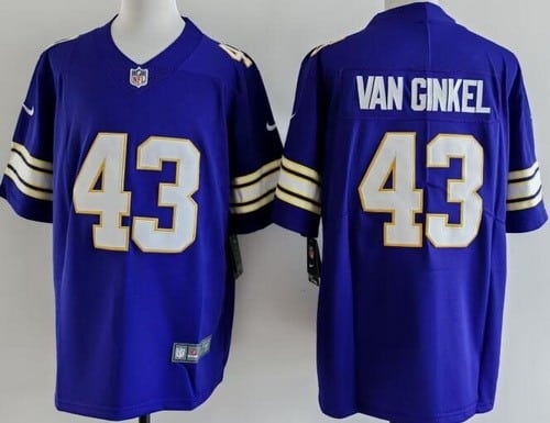 Minnesota Vikings #43 Andrew Van Ginkel Limited Purple Classic Vapor Jersey