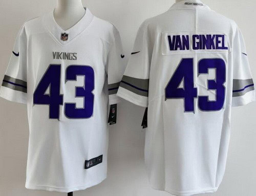 Minnesota Vikings #43 Andrew Van Ginkel Limited White Alternate Vapor Jersey