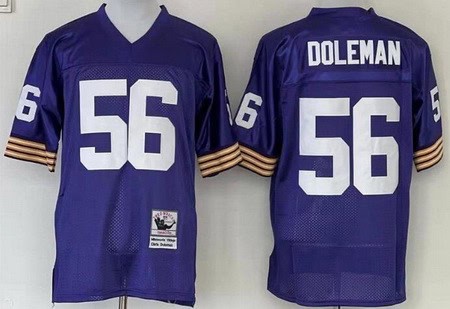 Minnesota Vikings #56 Chris Doleman Purple Throwback Jersey