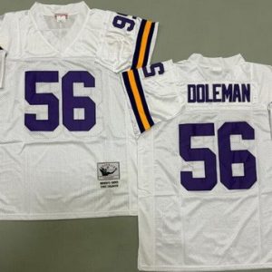Minnesota Vikings #56 Chris Doleman White Throwback Jersey