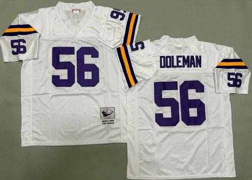 Minnesota Vikings #56 Chris Doleman White Throwback Jersey