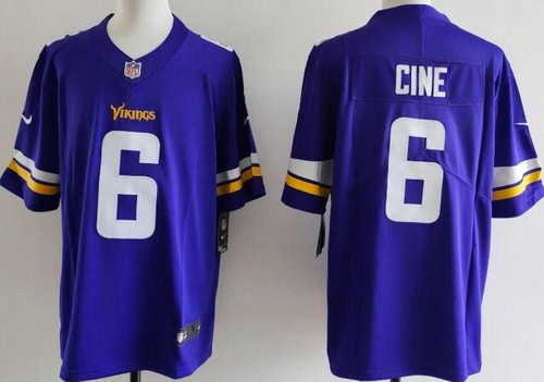 Minnesota Vikings #6 Lewis Cine Limited Purple Vapor Jersey