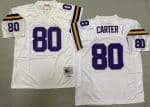 Minnesota Vikings #80 Cris Carter White 1995 Throwback Jersey