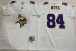 Minnesota Vikings #84 Randy Moss White Big Logo Throwback Jersey